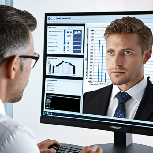 Home 23 **
A modern lawyer working with AI-powered legal software. Focus on the blend of technology and traditional legal practice. The lawyer should be in a bright, contemporary office setting. Show a screen displaying complex data analysis, highlighting predictive analysis and its impact on legal strategy.
**
