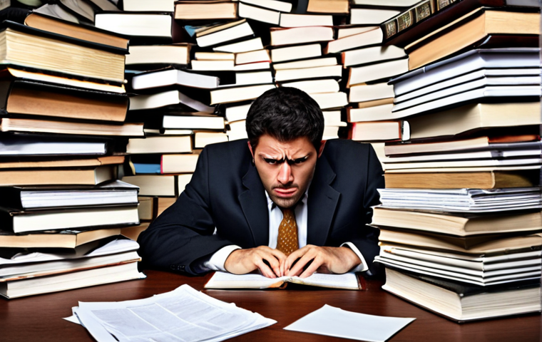A stressed lawyer surrounded by piles of paperwork, deadlines looming, and legal books, highlighting the challenges of the profession impacting mental health. Depict anxiety and exhaustion.