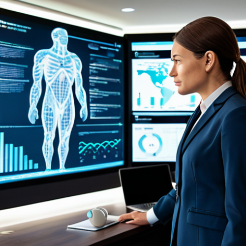 Home 20 A professional and diverse legal expert, fully clothed in a modest business suit, stands confidently in a sleek, modern law office. The expert is interacting with an advanced holographic interface displaying complex legal data visualizations and AI-driven insights. Behind them, large digital screens show a secure, cloud-based document management system. The scene emphasizes innovation and efficiency. Perfect anatomy, correct proportions, natural pose, well-formed hands, proper finger count, natural body proportions. High-resolution, professional photography, soft lighting, vibrant color palette. Safe for work, appropriate content, fully clothed, professional dress, family-friendly.