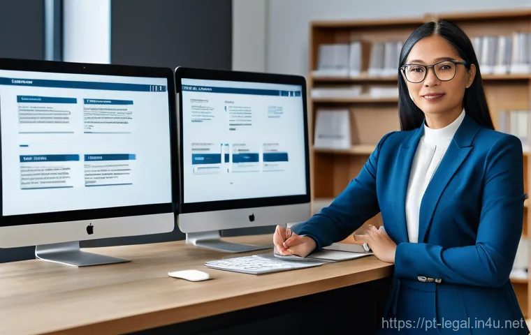 법률 자문가 직업 전망 - **Prompt: The Tech-Savvy Legal Strategist**
    A female legal consultant, in her late 30s, dressed ...