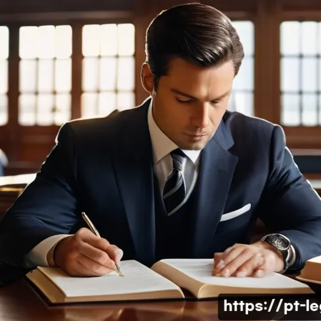 법률 자문가의 일일 루틴 - **A highly focused male lawyer in his late 30s, dressed in a sharp business suit, intensely analyzin...