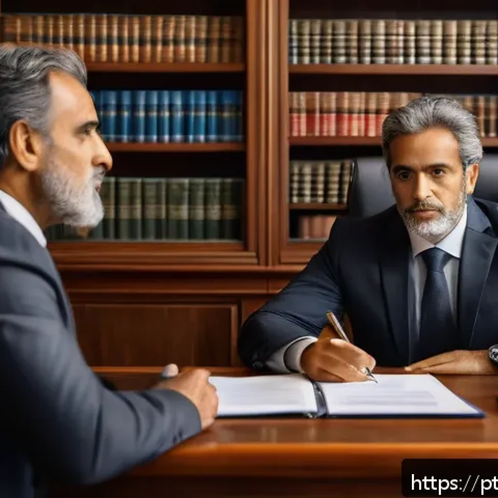 법률 자문가의 고객 상담 전략 - A professional Brazilian lawyer in a modern office setting, attentively listening to a client during...